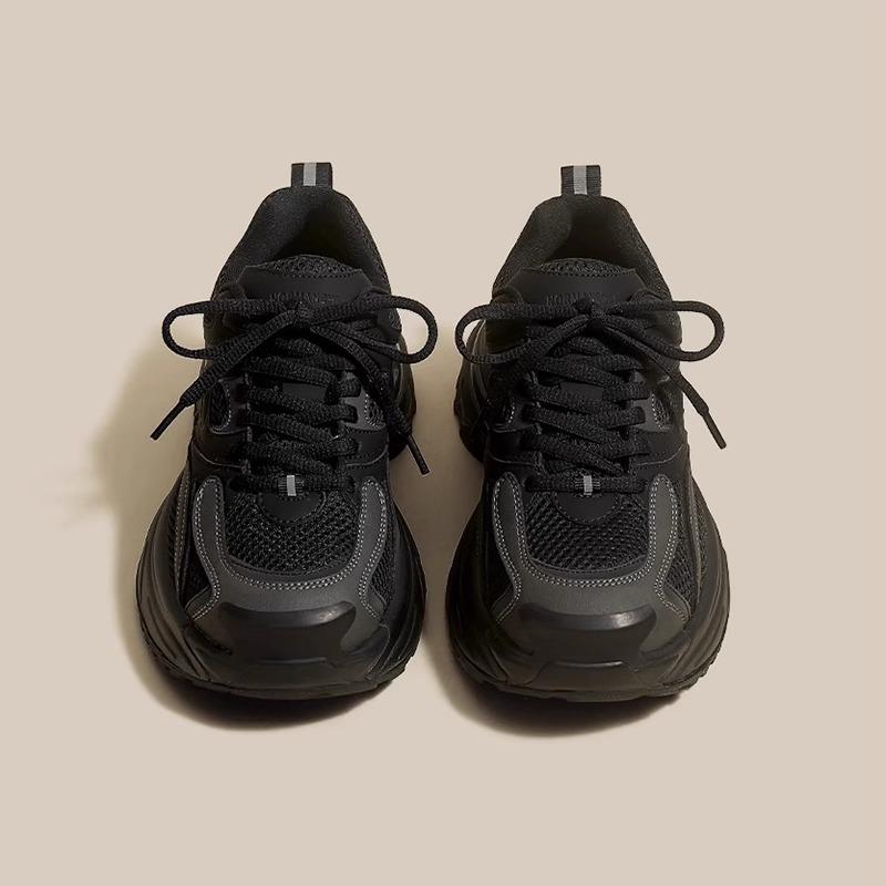 Factory custom sports shoes women's autumn thick-soled color matching dad shoes velvet lace-up casual shoes versatile running shoes women