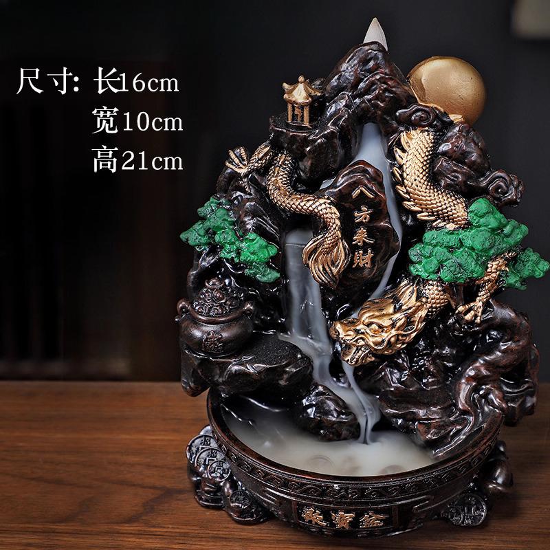 

Resin Alpine Flowing Water Aromatherapy Furnace Ornamental Sandalwood Creative Rockery Backflow Incense Furnace, Home Decor, 1Pc