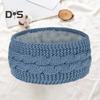 Winter Headband Women Fuzzy Fleece Lined Ear Warmer Cable Knit Thick Warm Crochet Headband Solid Color Knitting Hairband