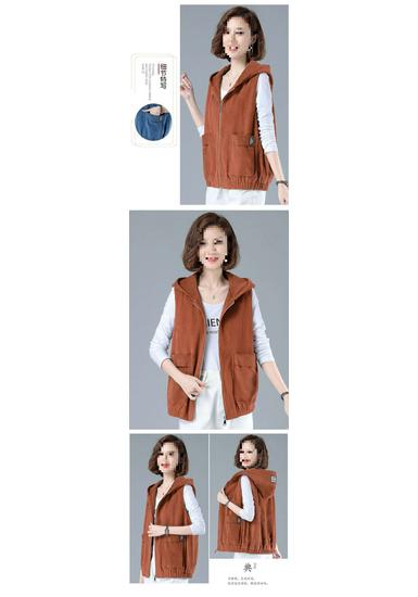 Women's Plus Size Stylish Corduroy Vest - 2026 Spring/Autumn Middle-Aged Mother Slimming Outerwear