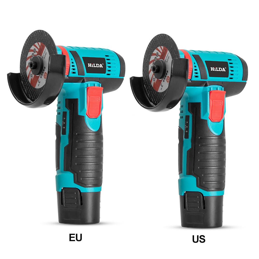12V Brushed Angle Grinder 19500RPM Rechargeable Grinding Tool Cordless Polishing Machine Diamond Cutting Grinder Electric Tool