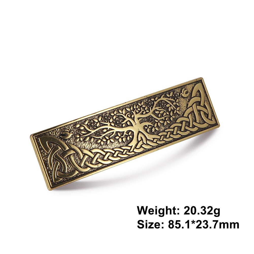 Teamer Vintage Barrette Celtics Knot Hair Clip for Women Viking Tree of Life Nordic Hairpins Wicca Jewelry Hair Accessories Gift