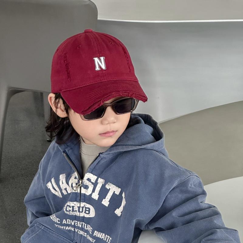 Letters Children's Baseball Cap Fashionable and Versatile Trendy Children Simple Boys and Girls Embroidered Breasted Baseball Cap