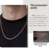 [Sanyu Trade] Pure Copper Necklace, 99.9% Pure Copper, Cuban Link Chain, Purple Copper, Unisex, for Electromagnetic Hypersensitivity, Pure Copper