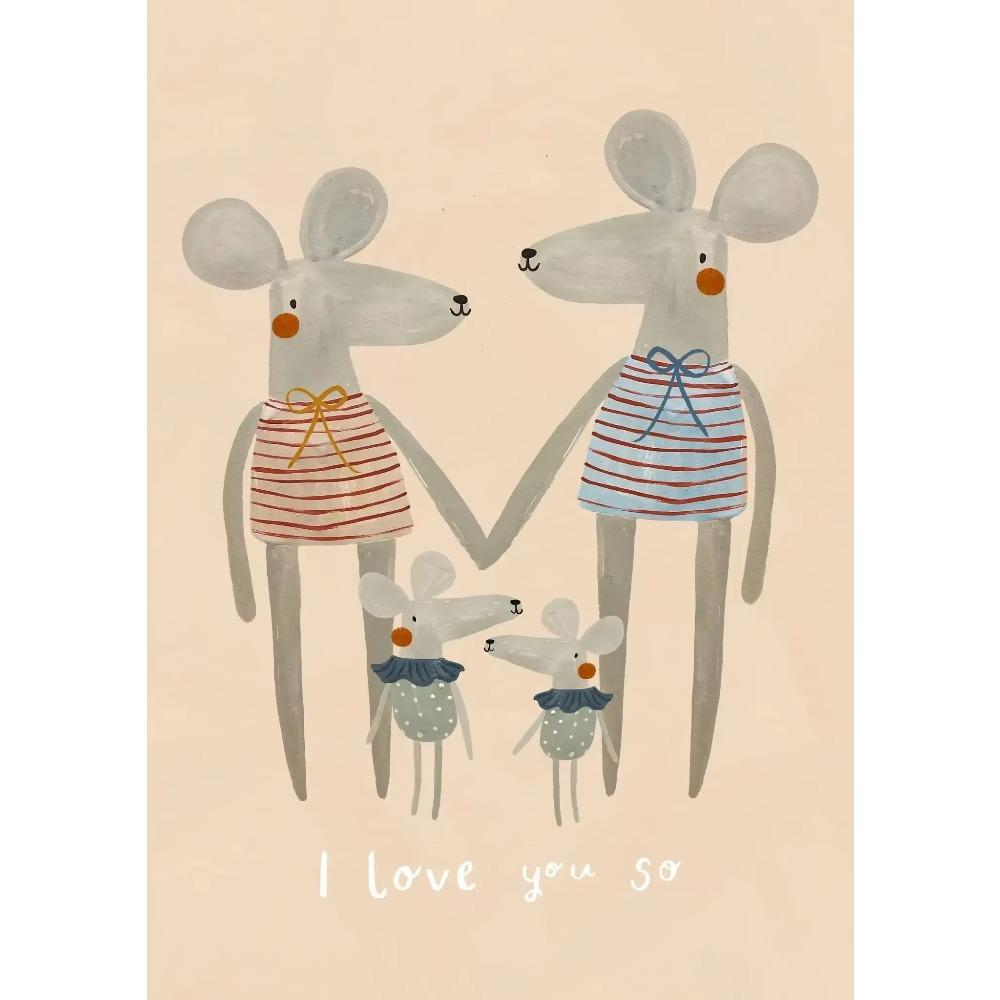 Cartoon Dog Goose Rabbit Bear Mouse Poster Cute Animal Wall  Canvas  Prints Wall  HD Pictures Baby Kids Room Decor