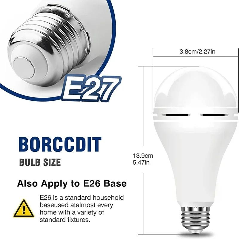 LED Rechargeable Bulb Light E27 9W/15W 1500mAh Emergency Bulb 85-265V for Home Power Outdoor Camping Failure Porch Garden Lamp