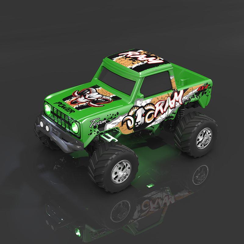 1:64 Mini Alloy RC Off Road Pickup Truck 2.4GHz Bluetooth App Control 3 Speed Shockproof LED Lights Powerful Motor For Kids