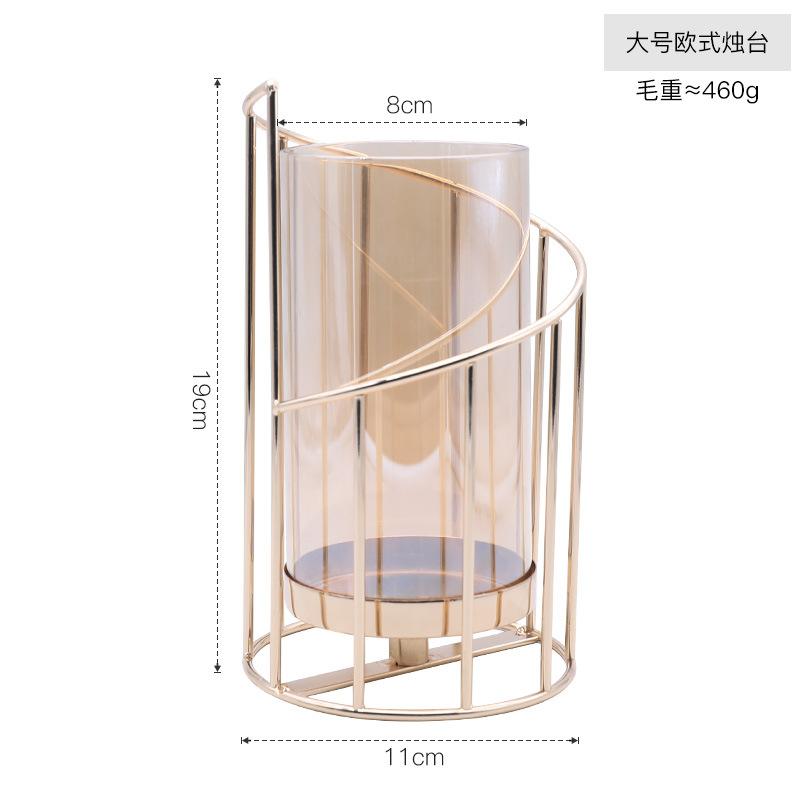 Romantic Candlestick Decoration Living Room Dining Table High-end Iron Candle Decoration Props Utensils Candle Jars with Lid