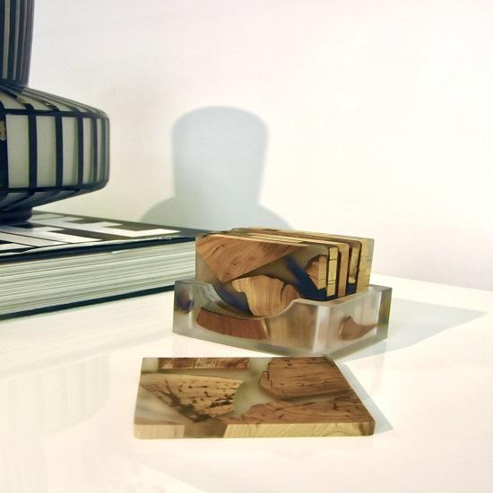 Seturi de suporturi din lemn 5 piese| Coasters handmade | Lemn tare | Coasters din rășină din lemn |Rustice din lemn rustic | Set de subțire din lemn cu suport | Idei de cadouri