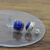 Naturalny kolczyk Lapis Lazuli Kolczyk Lapis Biżuteria Lapis Kolczyk ze srebra próby 925