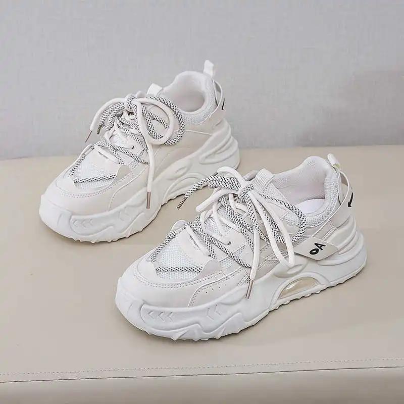 Dad Laced Flatform Stiletto Womens Shoes Thick Platform Heel Sneakers Sport Models Snackers Snaeaker Top Sale Gym What's