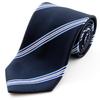 [Michiko London] Brand Necktie, Made In Japan, Silk, Jacquard Weave, Striped Pattern (Pattern D: Navy)