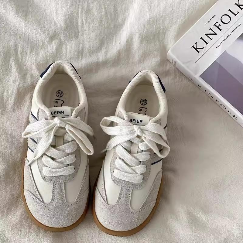 Popular retro niche German training shoes women's 2025 new summer versatile white shoes student leisure sports board shoes