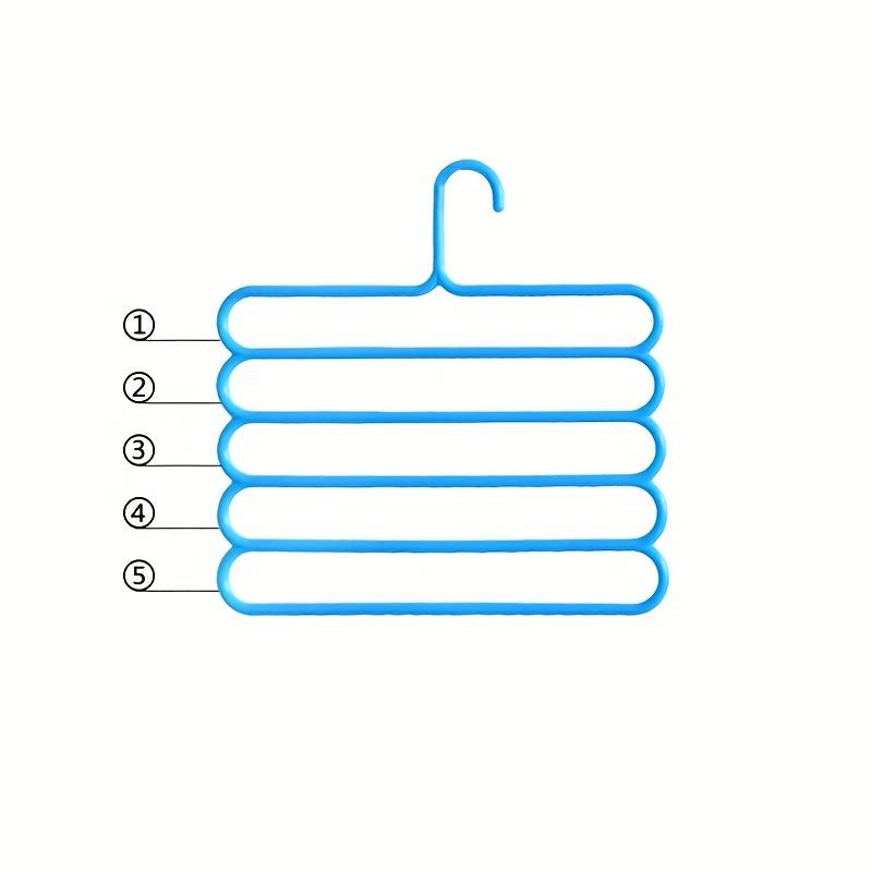 5-layer Pants Hanger Plastic Multi-Layer Pants Rack - Space-Saving, Anti-Slip, And Adjustable Design For Organizing Clothes, Scarves, And Accessories