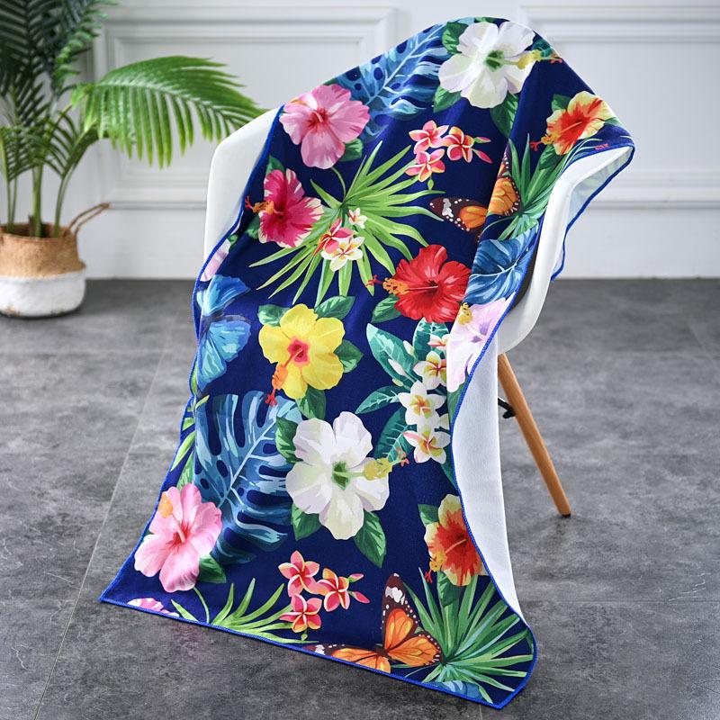 Beach towel, swimming towel, quick drying absorbent towel, microfiber, women's creative bath towel, beach mat