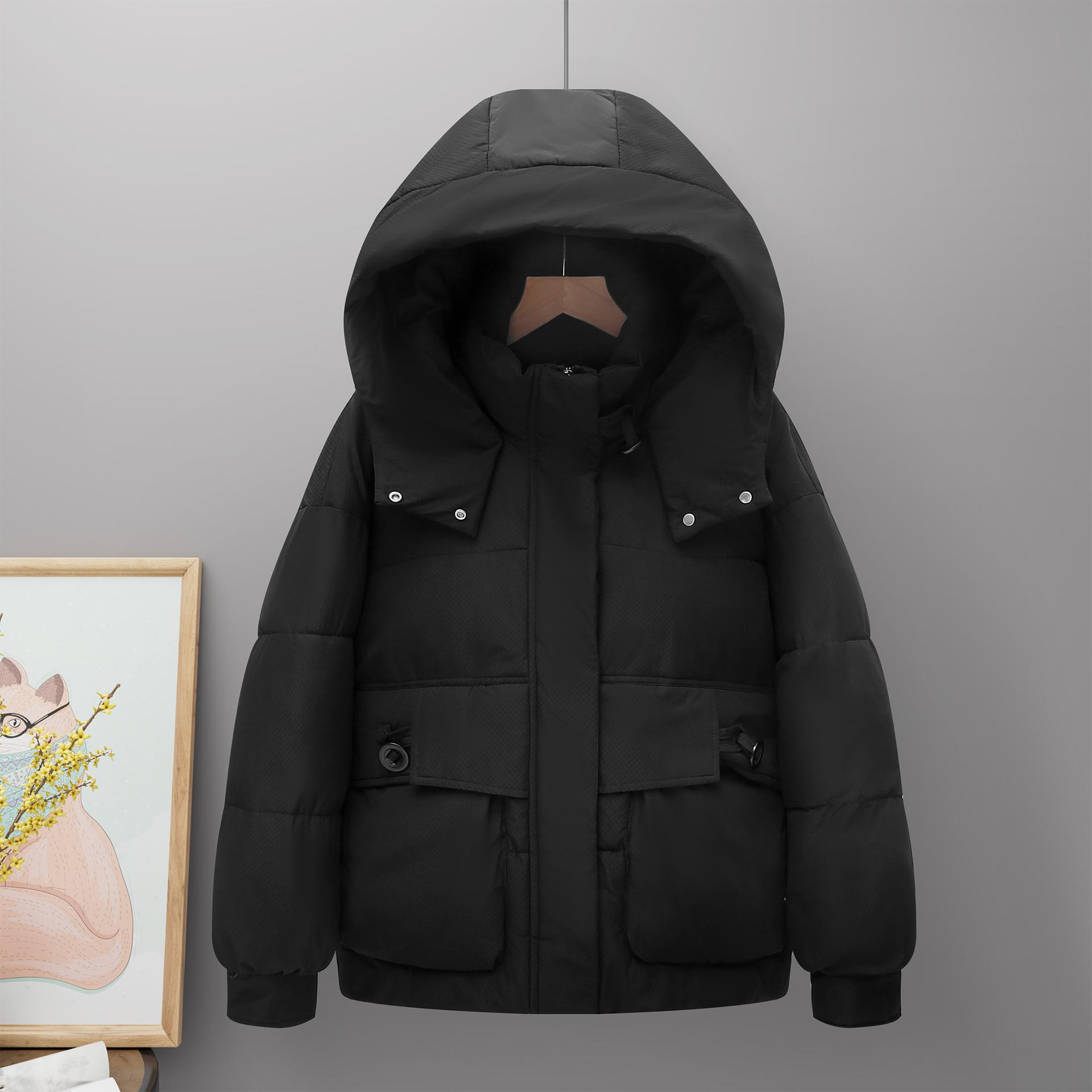 

Короткое хлопковое пальто для женщин на зиму, куртка с капюшоном XXL