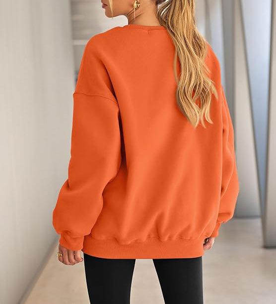 2025 Autumn/Winter Women's Solid Color Round Neck Casual Hoodie