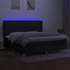 VidaXL Slat Bed Base with Mattress and LED, Upholstered Bed with Headboard, Double Bed, Adult Bedroom Bed, 3138823