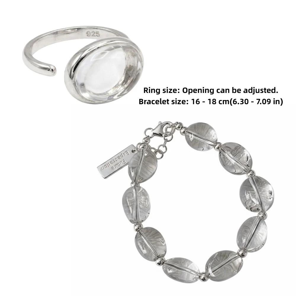 Adjustable Transparent Finger Rings Cool Style Crystal Ring Transparent Stone Ring  Summer