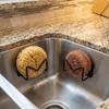 Stainless Steel Sink Sponges Holder Self Adhesive Rustproof Sink Sponges Racks Wall Mounted Space Saving Sponges Storage Holder