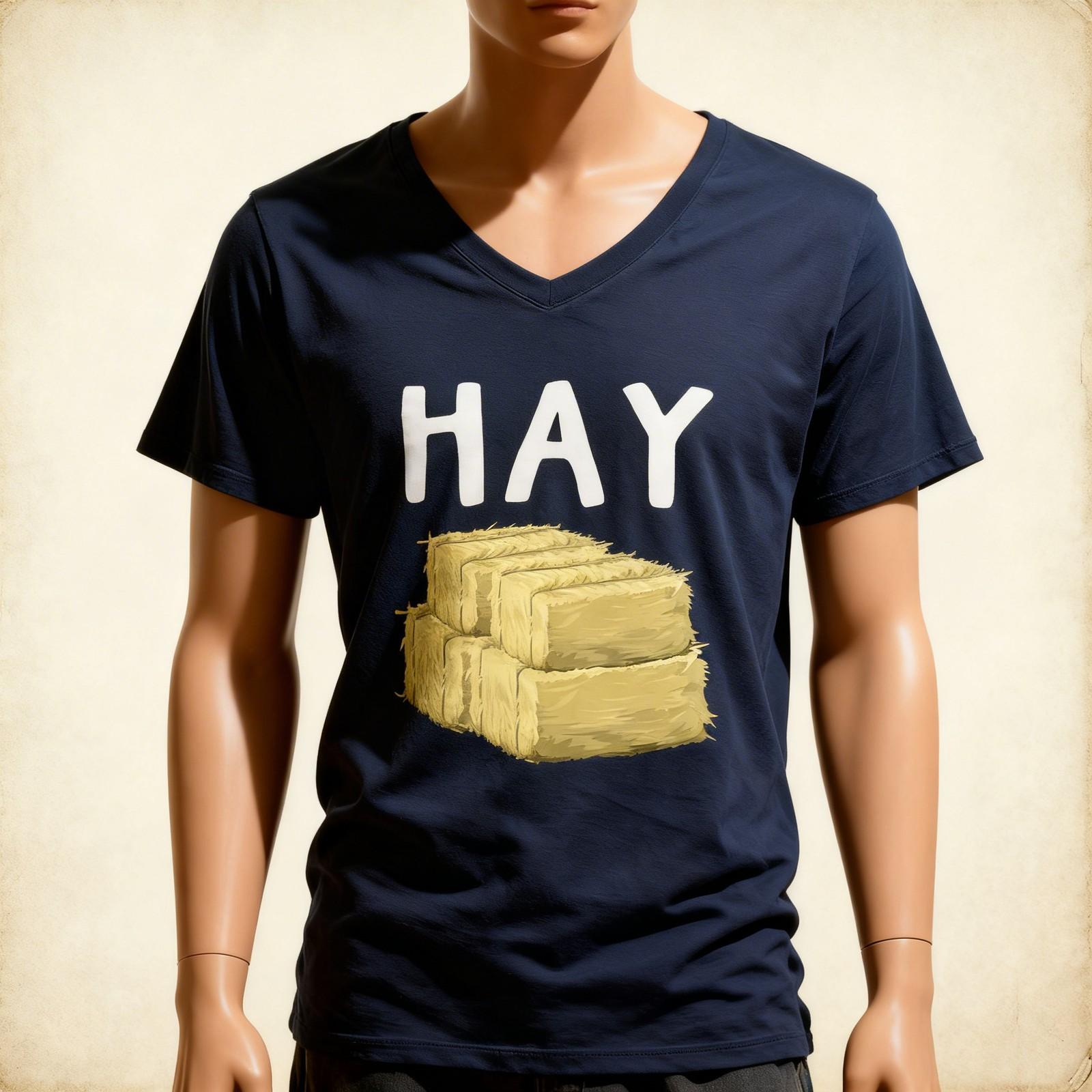 Bad Puns Tee Father s Day Hay And Hey Funny Dad Ladies V-Neck Tshirt Unisex T-Shirt XL