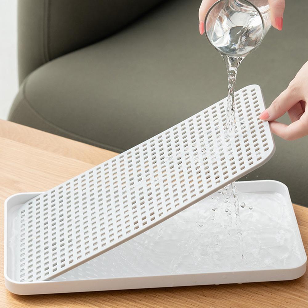 Stable Draining Tray Hollow Draining Drain Holder Easy To Clean Kitchen Tray Tableware Drying