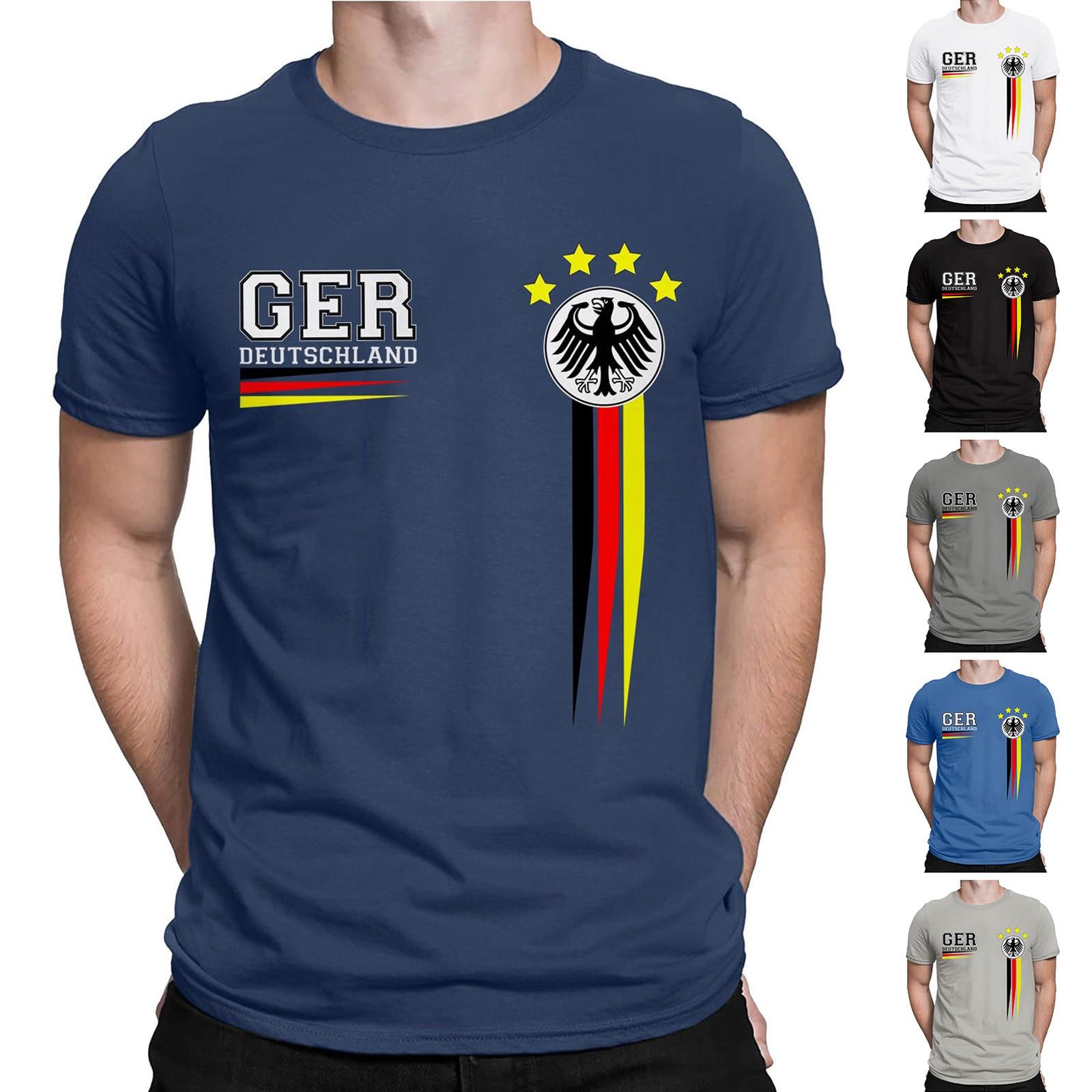 

Men s Casual Loose Print T-shirt Crewneck Pullover Short Sleeve Top