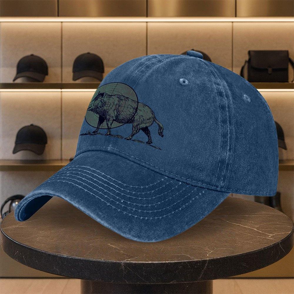pc Retro Wild Boar Print Duckbill Cap Lightweight Suitable for Golf Hunting Outdoor Wild Boar Bullseye Design Visor Ha 1pc