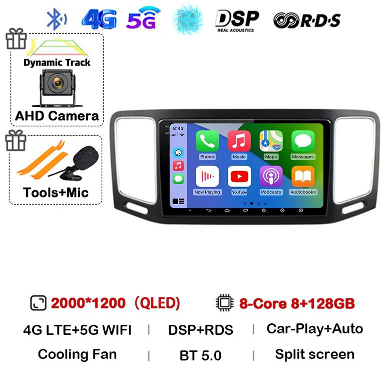 Android 14 Carplay Car Radio For Volkswagen VW Sharan 2012 2013 2014 2015 2016 2017 2018 Multimedia Video Player GPS Stereo DSP