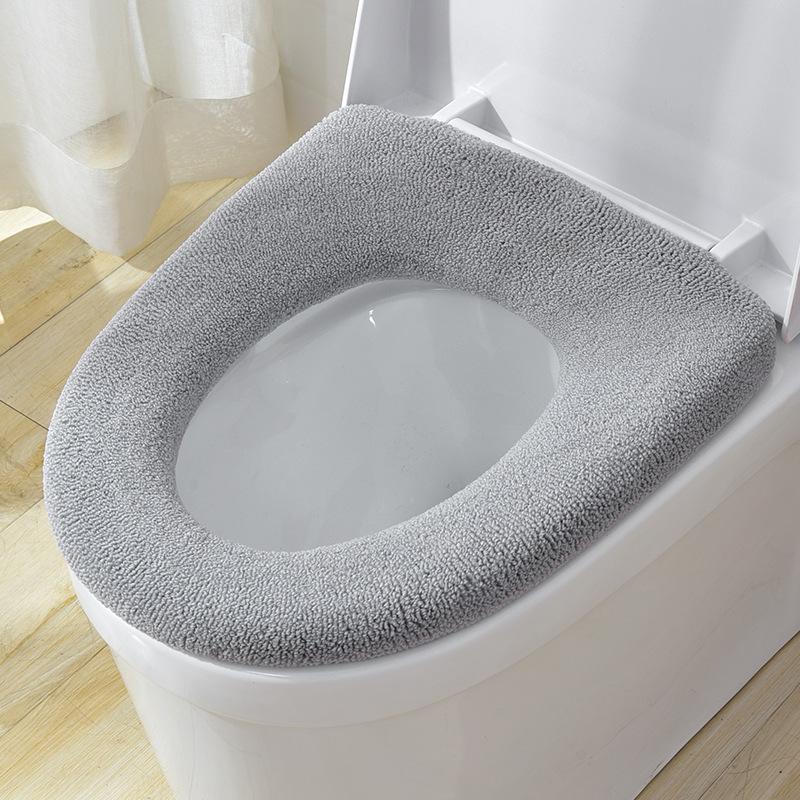 All-Season Thick Washable Knit Toilet Seat Cushion