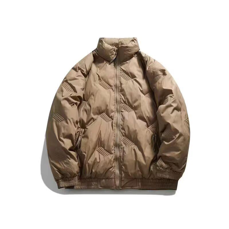 

Men s Retro Trendy American Stand Collar Cotton Padded Jacket - Autumn/Winter Casual Loose Fit. XL хакі