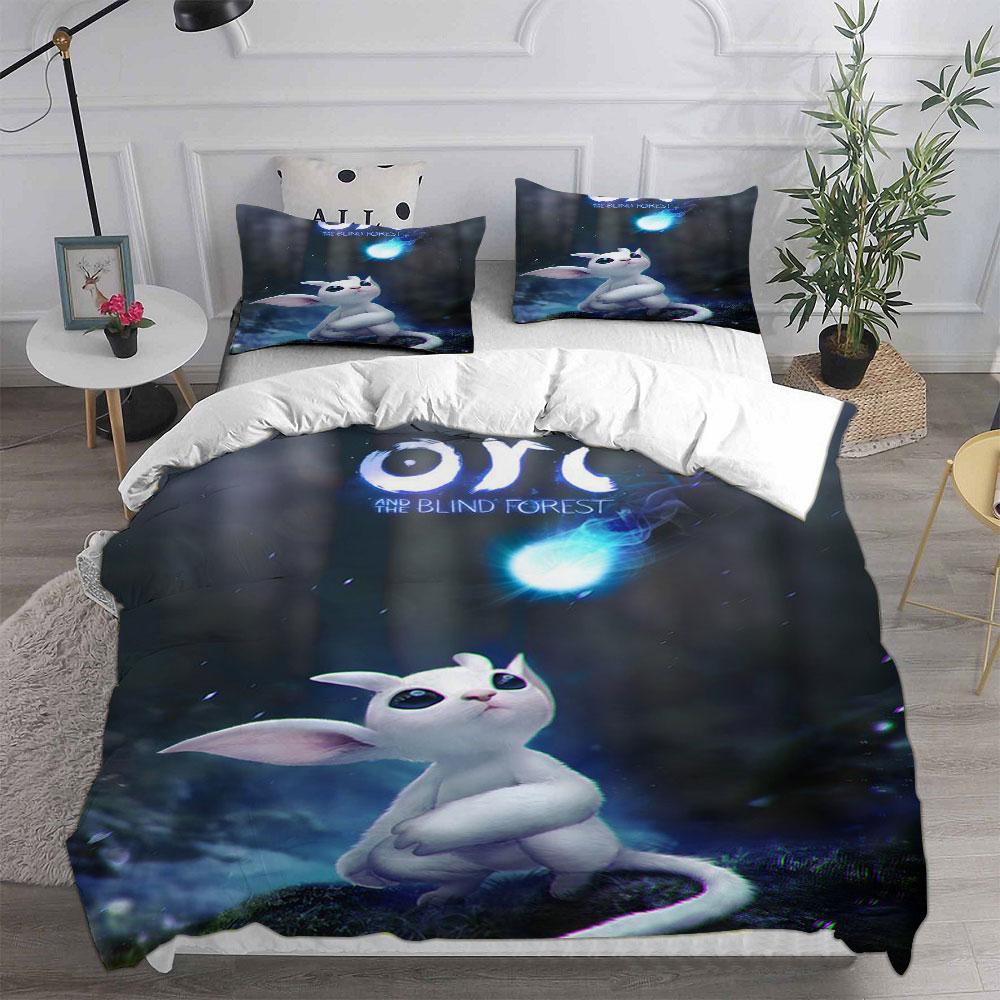 3D Game Ori and the Blind Forest Bedding Sets Comforter Quilt Bed Cover Duvet Cover Pillow Case 2-3 Pieces Sets Kids Adult Size