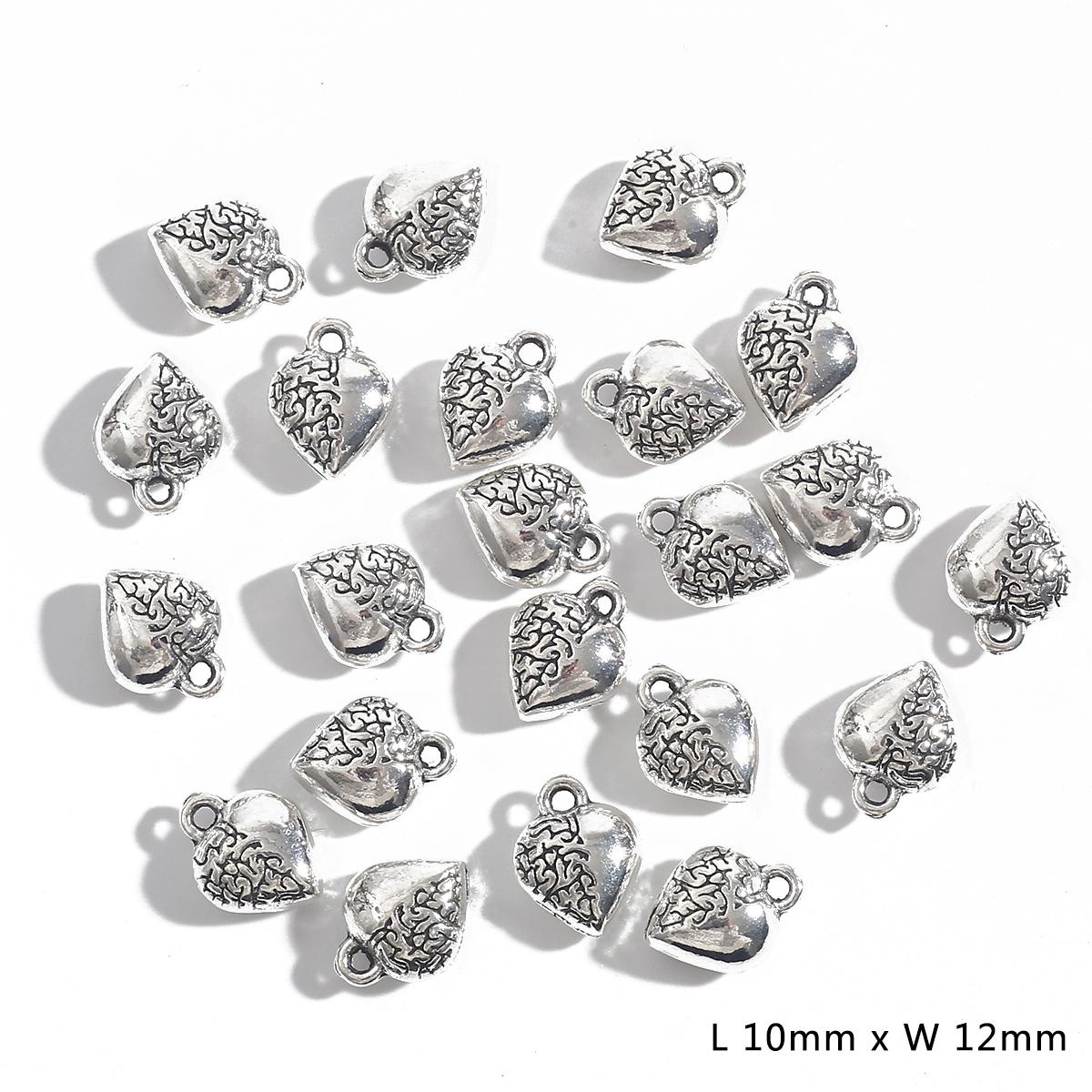 

10-50 шт. подвеска в форме сердца любви, модный металлический серебряный шарм для DIY ожерелья, браслетов, аксессуаров для изготовления ювелирных изделий 03 10×12mm 10pcs серебряный
