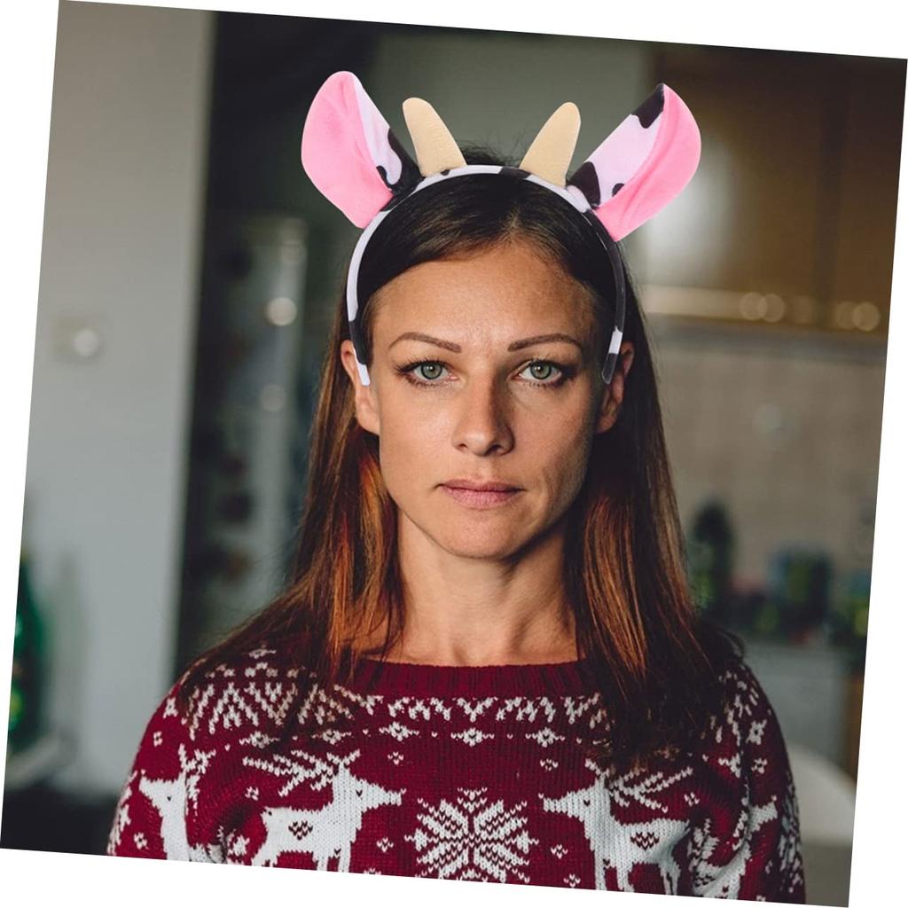 Kuh Stirnband Tier 4 Stück Kuh Hut Stirnband Kinder Maskerade Erwachsene Party Kostüm Zubehör Set Lustige Kuh [Beaupretty]