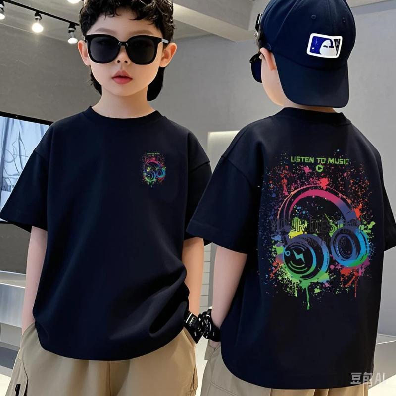 Cotton Children's Clothing, Boys' T-shirts, Short Sleeves, Summer Children's Mid Size Boys' Tops, Half Sleeves, Summer Fashion Trend