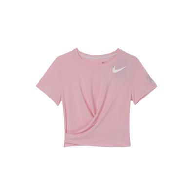 Dri-Fit One Luxe Solid Logo Yoga Quick-Dry Casual Crew Neck Short Sleeve T-Shirt Women Tops Soft-Pink FJ9871-690