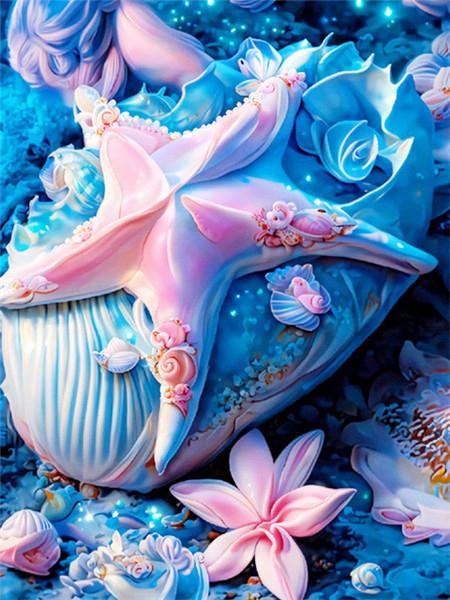 

5D алмазная вышивка фантазийная ракушка картина стразы картина морская звезда вышивка крестом мозаика пейзаж комплект детский подарок Full Round 20x30CM