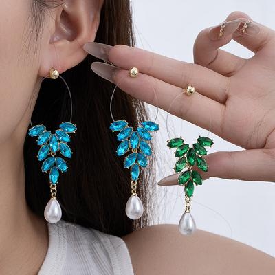 Premium Sense Pearl Tassel Flower Earrings Women'S Seaside Vacation Style Photo Earrings, Exaggerated Earrings Suitable For Summer