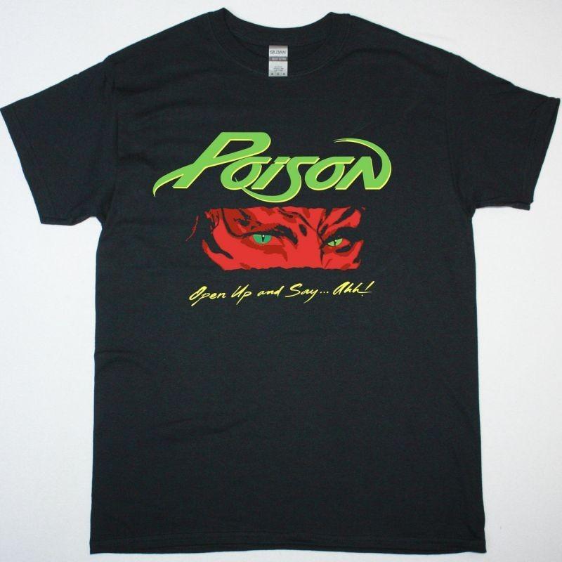 Poison Open Up And Say Ahh Black T-Shirt Glam Metal Tee XXXXL