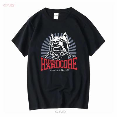 100 HARDCORE T Shirt Dog 1 Black Mens Gabber Pitbull Vintage Washed Homme Top For Everyday Wear Stretched Stylish Breathable