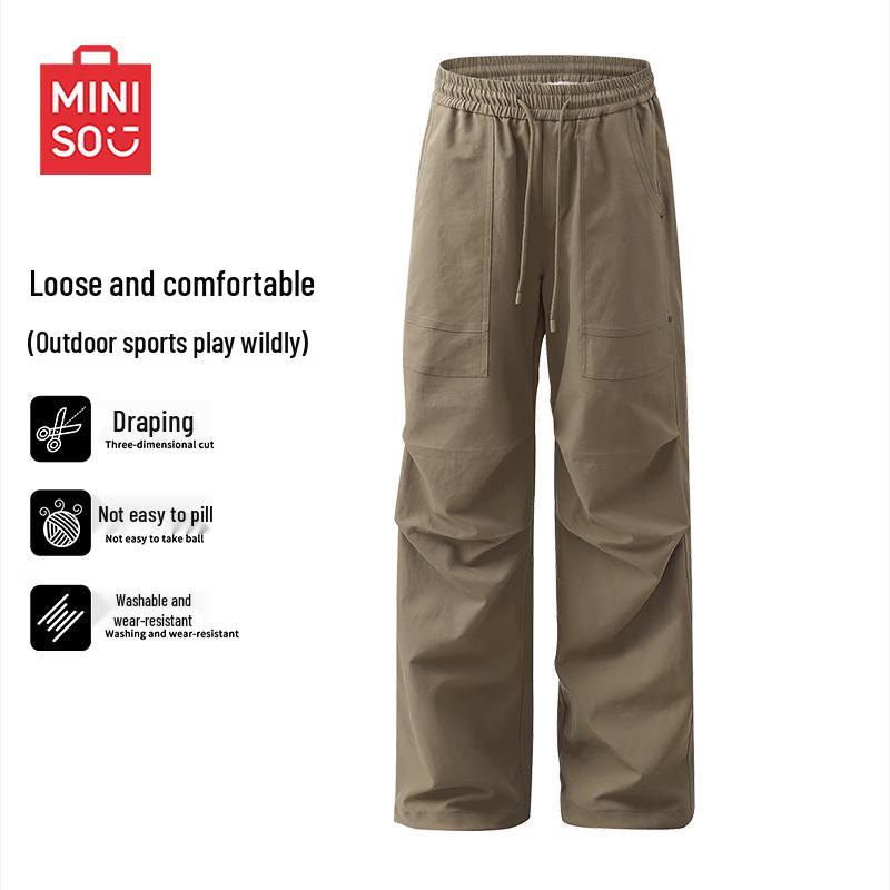 MINISO Unisex Vintage Loose-Fit Cargo Parachute Pants