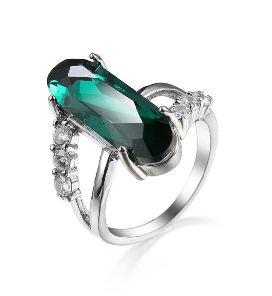 Classic Fashion Genuine Sterling Silver Ring 2 CT Purple Zircon Crystal Wedding Ring Engagement For Women