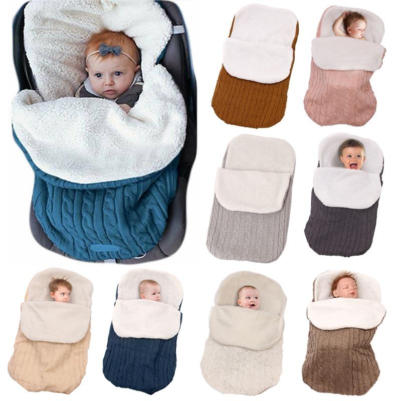 Newborn Knit Baby Swaddle Stroller Wrap Blanket Warm Infant Pram Bag Sleeping