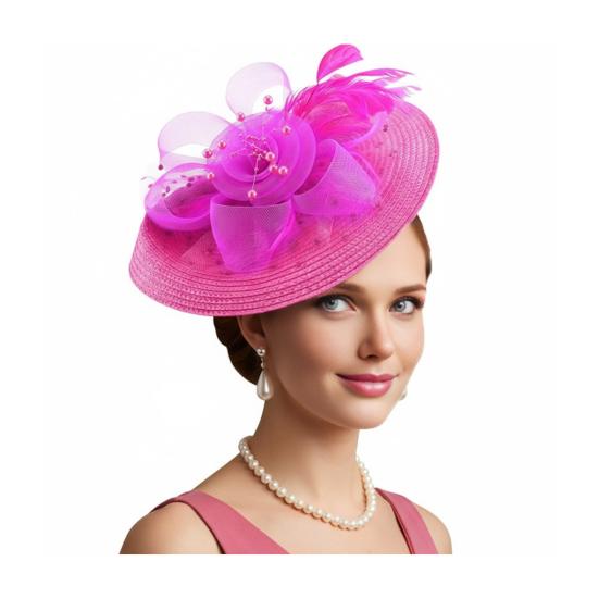 Genomskinlig Nätblomma Fascinatorhatt Vintage Tebjudning Dam Vävhatt Bröllop Cocktail