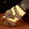 Carved Alloy Buckle Automatic Buckle Trouser Belt Genuine Leather Men's Belt Casual All-match Belt