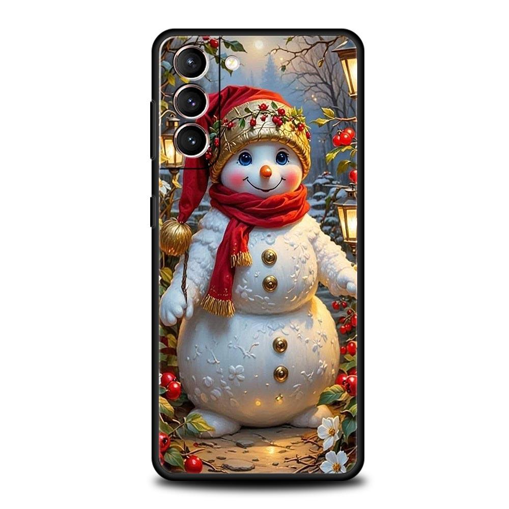 Christmas Snowman Phone Case for Samsung Galaxy S26 S25 S24 S23 S22 S20 S21 FE Ultra S25 Edge Plus 5G Soft TPU Cover Fundas Bags