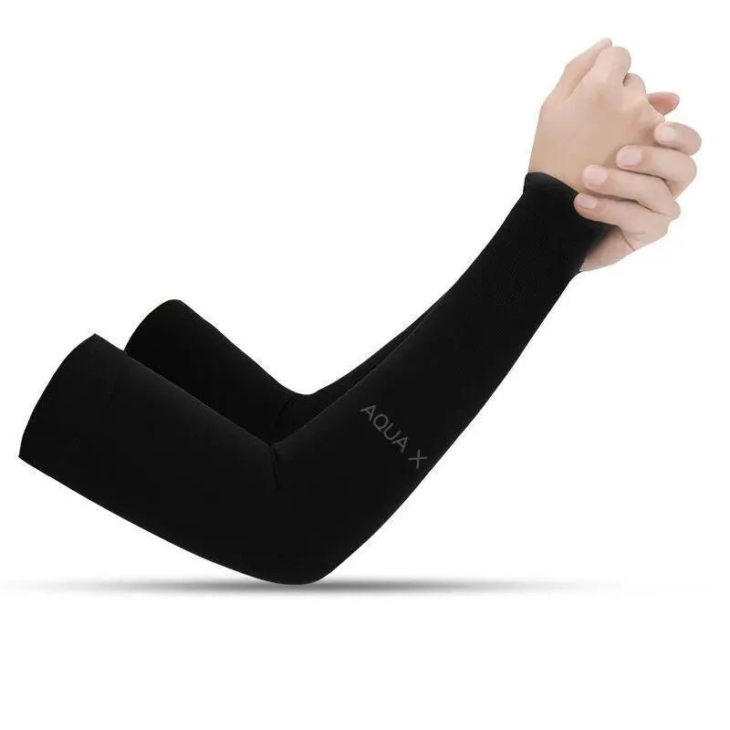 

1 Pair Sunscreen Ice Arm Sleeves: Warmers for Sports, Sun UV Resistant Protection for Running, Fishing & Cycling One Size чёрный