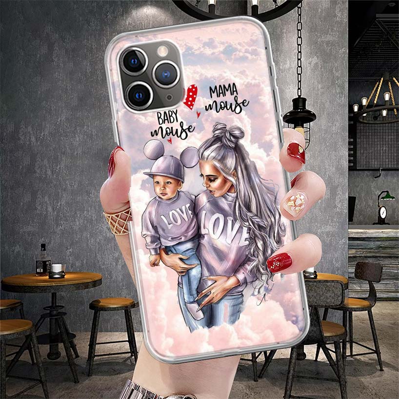 

Girl Super Baby Mom Pink Soft Phone Case For IPhone 11 17 Air 16E 16 Pro Max 15 + 14 Plus 13 Mini 12 Apple 7 SE 8 Fundas Coque 1 iPhone 16 Pro