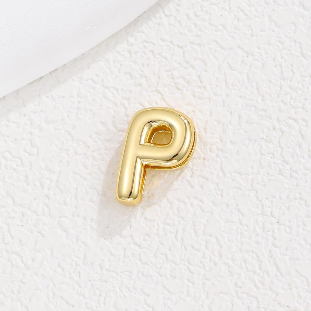 Delicate Chunky Balloon Bubble DIY Initial Letter Pendant Necklace for Women Men Stainless Steel Gold Plated Necklaces