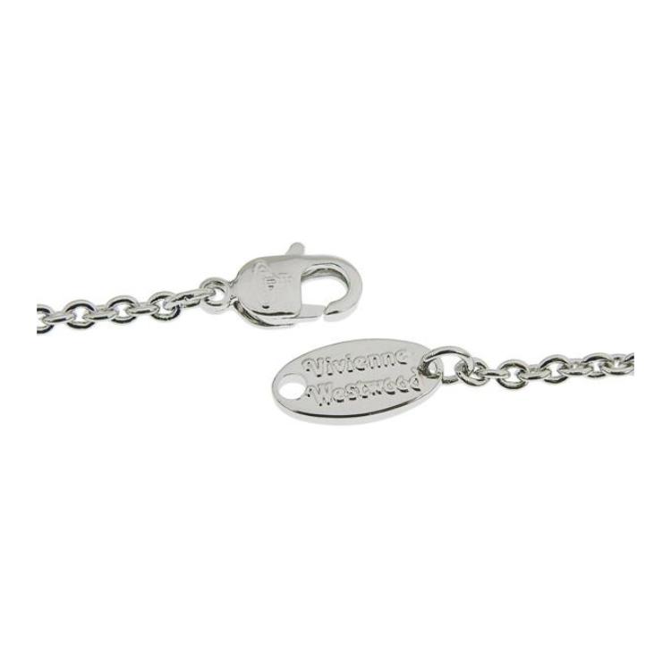 VIVIENNE WESTWOOD Mayfair Small Orb 3D Saturn Crystal Pendant Necklace Men Necklace Gunmetal-Grey Silver 6302039V02W130